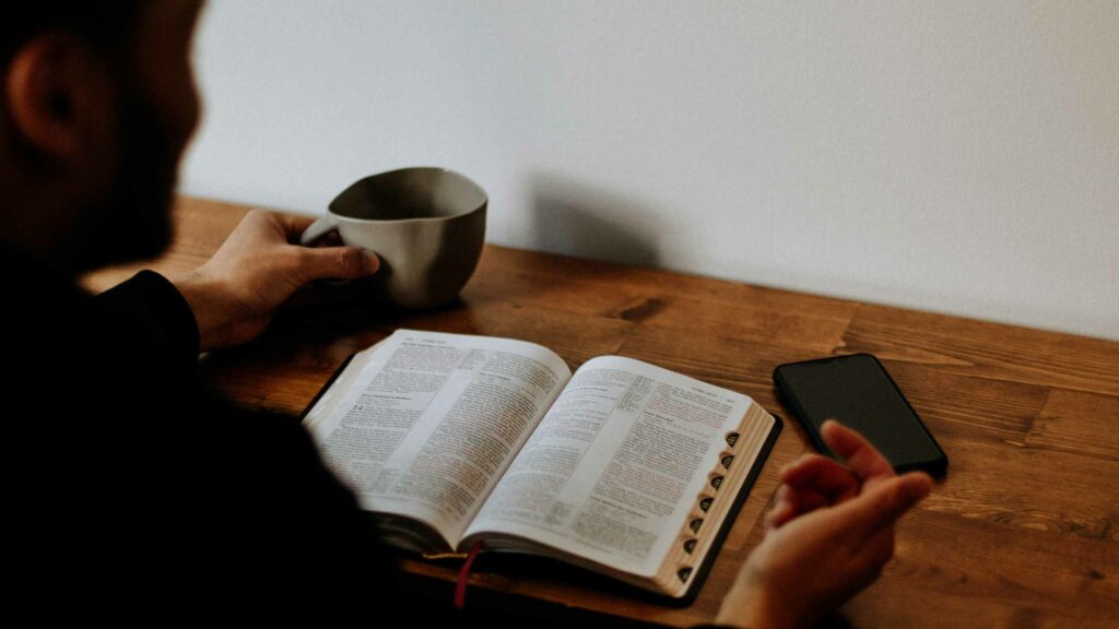 A man reading the Bible